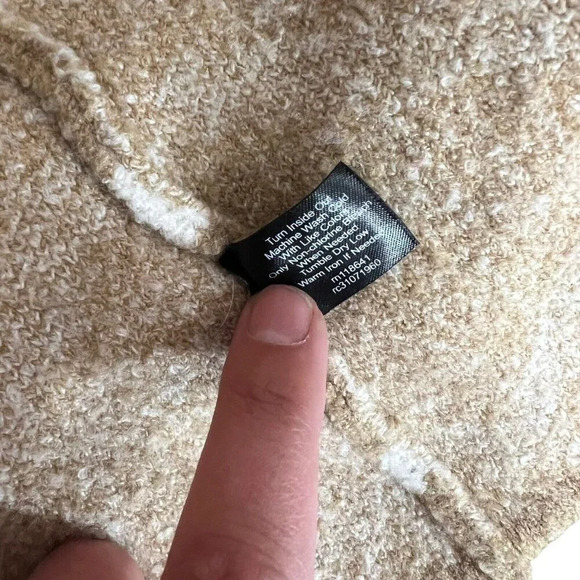 Lane Bryant Hooded Cardigan Sweater Plus Size 18/20 Geometric Tan White Duster - Picture 8 of 8